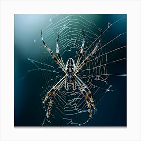 Spider In Web Canvas Print