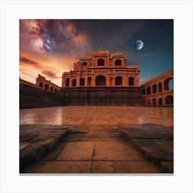 Rajasthan Palace At Night Canvas Print