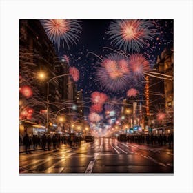 New Year'S Eve Fireworks Canvas Print