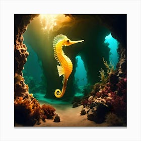 Seahorse In Cave Canvas Print