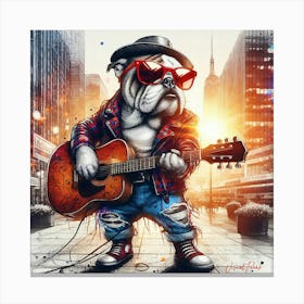 Street Musician British Bulldog Canvas Print