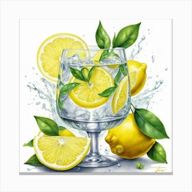 Illustrative Albedo Gin Lemons Art 1 Canvas Print