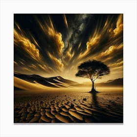 Lone Tree In The Desert 3 Canvas Print