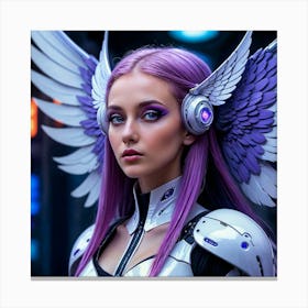 Sci-Fi Girl With Wings 1 Canvas Print