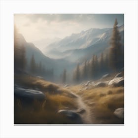 Path Through The Mountains Canvas Print