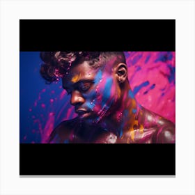 Man In Colorful Paint Canvas Print