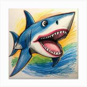 Shark Drawing 12 Canvas Print