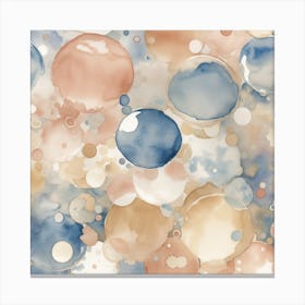 Watercolour style bubbles texture, neutral Canvas Print