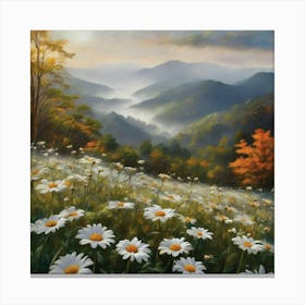 Appalachian Mountains Nature, Autumn Antique Oil Colors.1 Canvas Print