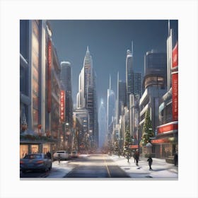 Christmas Future City Canvas Print