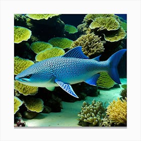 Blue Coral Fish Canvas Print