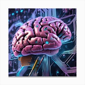 Brain On Circuit Board 29 Canvas Print