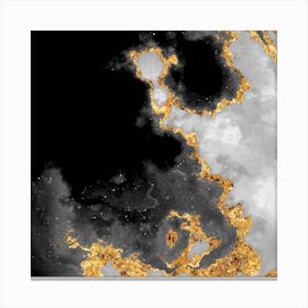 100 Nebulas in Space with Stars Abstract in Black and Gold n.013 Canvas Print