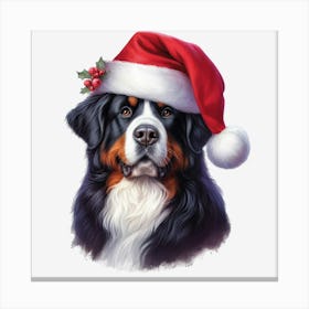 Bernese Mountain Dog Christmas Hat Leinwandbild