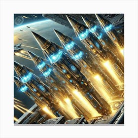 A Detailed Depiction Of The Missile Arrays Mounted Canvas Print