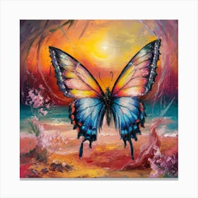 Butterfly At Sunset 8 Canvas Print