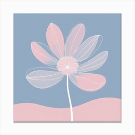 A White And Pink Flower In Minimalist Style Square Composition 657 Canvas Print