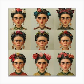 Aspects of Frida Kahlo in Avatars Canvas Print