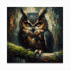 Owl On A Branch Canvas Print