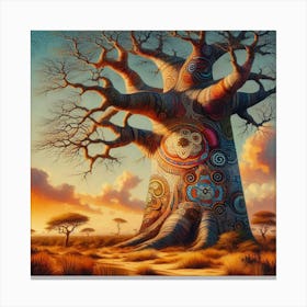 Tribal African Art Baobab 2 Canvas Print