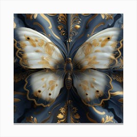 Butterfly In Blue And Gold Canvas Print