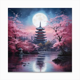 Pagoda Moon Canvas Print