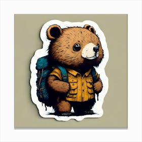 Bear With Backpack 3 Canvas Print