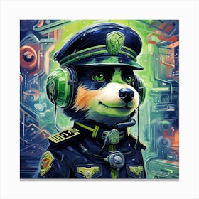 Dog In A Uniform Canvas Print
