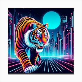 Neon Tiger 4 Canvas Print