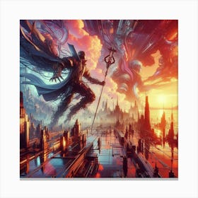 Sci-Fi Cityscape Canvas Print