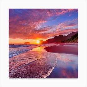 Sunset On The Beach 9 Canvas Print