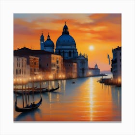 Venice At Sunset 1 Canvas Print
