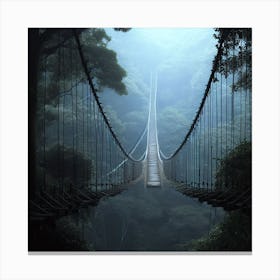 Suspension Bridge In The Jungle 2 Canvas Print