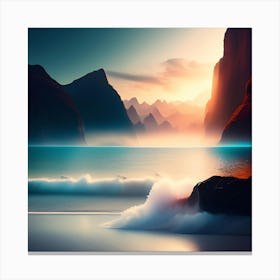 Sunrise On The Beach Canvas Print