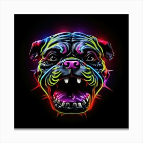 Neon Bulldog Canvas Print