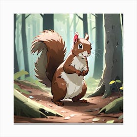 Squirrel In The Forest 156 Canvas Print