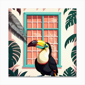 Toucan In The Window Canvas Print