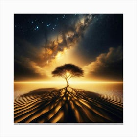 Tree In The Desert 4 Canvas Print