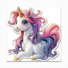 Unicorn Sticker 144 Canvas Print