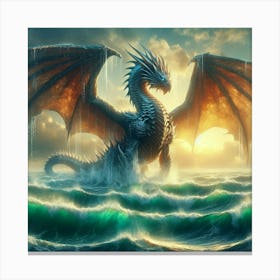 Dragon In The Ocean 3 Canvas Print