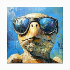 Sea Turtle In Sunglasses 10 Canvas Print