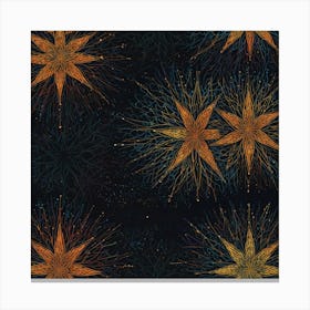 Fireworks Starry Night Canvas Print