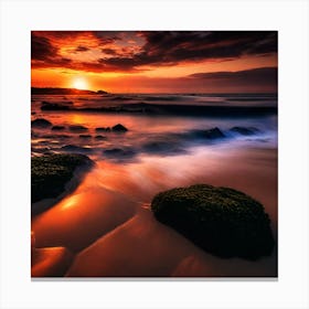 Sunset On The Beach 1053 Canvas Print