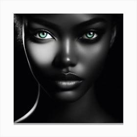 Black Woman With Green Eyes 8 Canvas Print