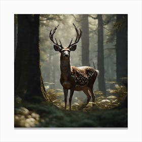 Deer In The Forest 93 Canvas Print