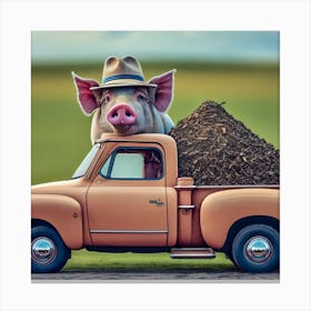 Farmer Pig Canvas Print