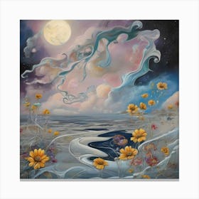 Moonlight scene Canvas Print