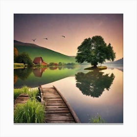 Lake In The Woods Canvas Print