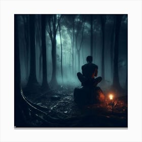 Meditating In The Forest Canvas Print