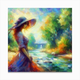 Woman By The River Canvas Print